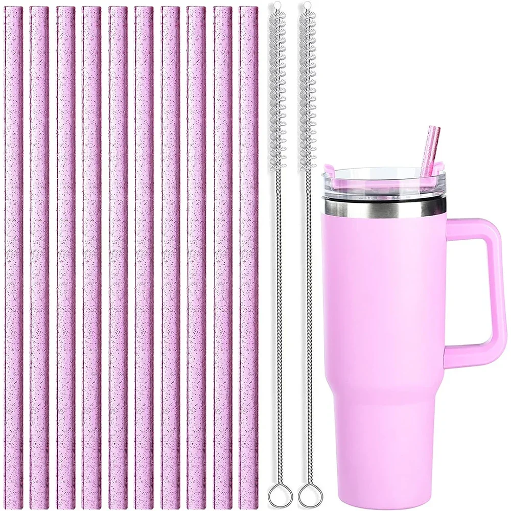 NiHome Lot De 24 Pailles De Rechange En Plastique Pailleté Pour