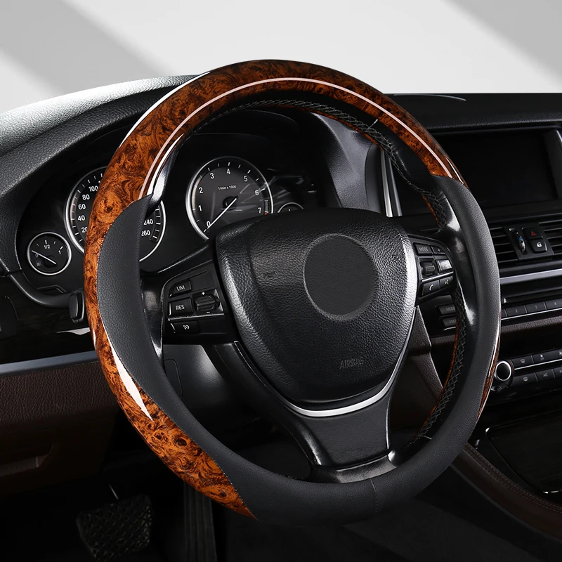 advanced sense simple peach wood grain car steering wheel cover non-slip four seasons General Motors handle cover