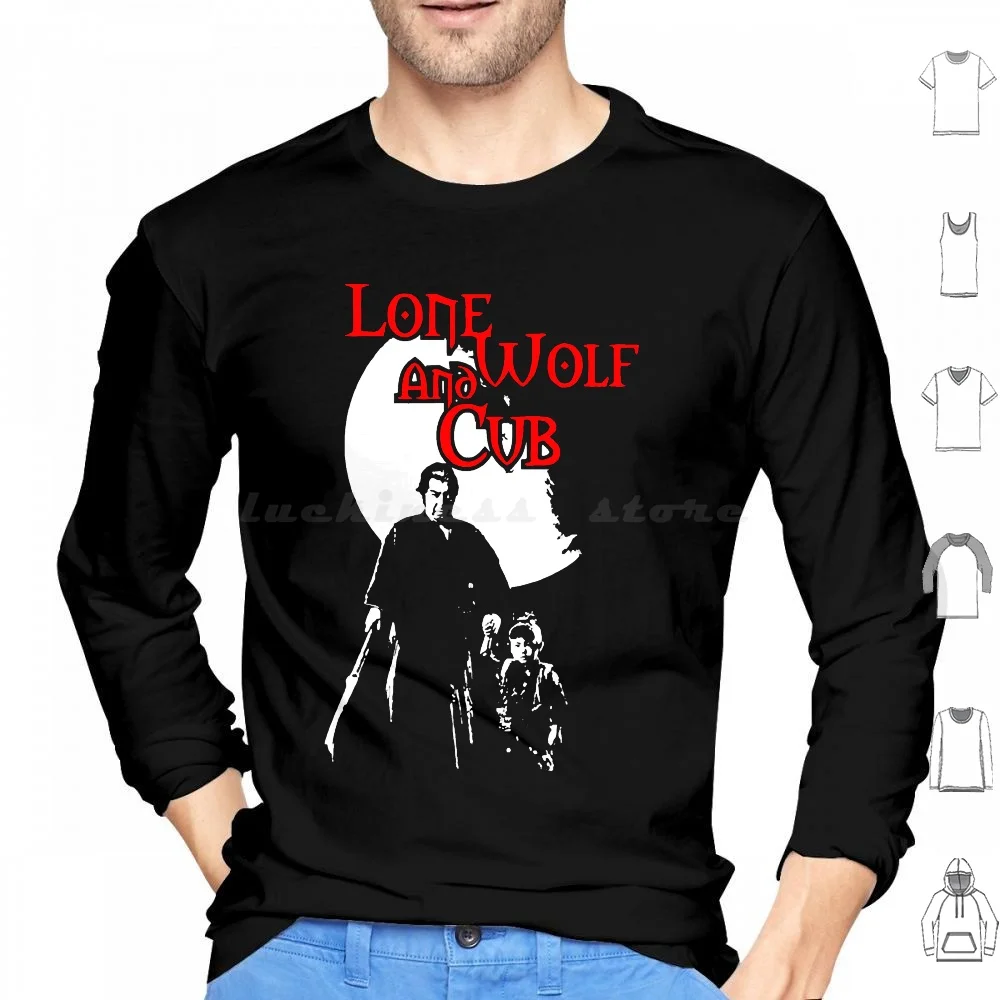 Lone Wolf And Cub Felpa Con Cappuccio In Cotone Manica Lunga Lone Wolf Cub Shogun Anime Japanese Swords Lone Wolf And Cub