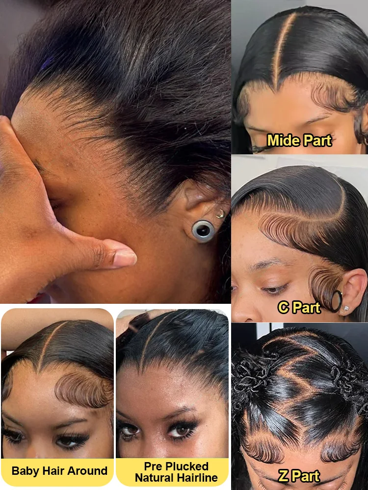 30 32 40 Inch 200 Density 13x4 HD Lace Front Human Hair Wigs Brazilian Straight HD Lace Frontal Wig 13x6 Raw Hair Wig For Women