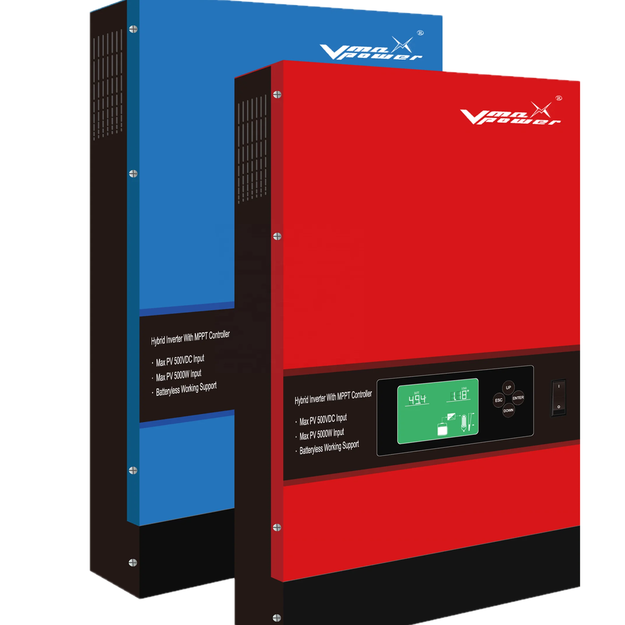 

Vmaxpower 3KW 3000W 24V 5KW 48V Solar Power Inverters Working without Battery Off Grid Hybrid Inverter