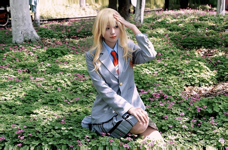 Anime Dein Lüge im April Cosplay Kaori Miyazono Schuluniform Kostüm Halloween Kostüm für Frauen 12