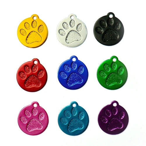 100Pcs Anodizing Aluminum Dog Tag Name Dog ID tags For Dog Collar Personalized Pet ID Dog Name Tag dog tag Customized Engraving 