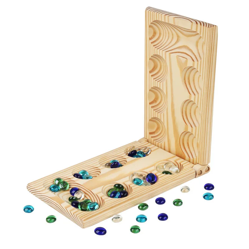Board Game Table Games Mancala Board Game Wooden Board for Adults & Kids