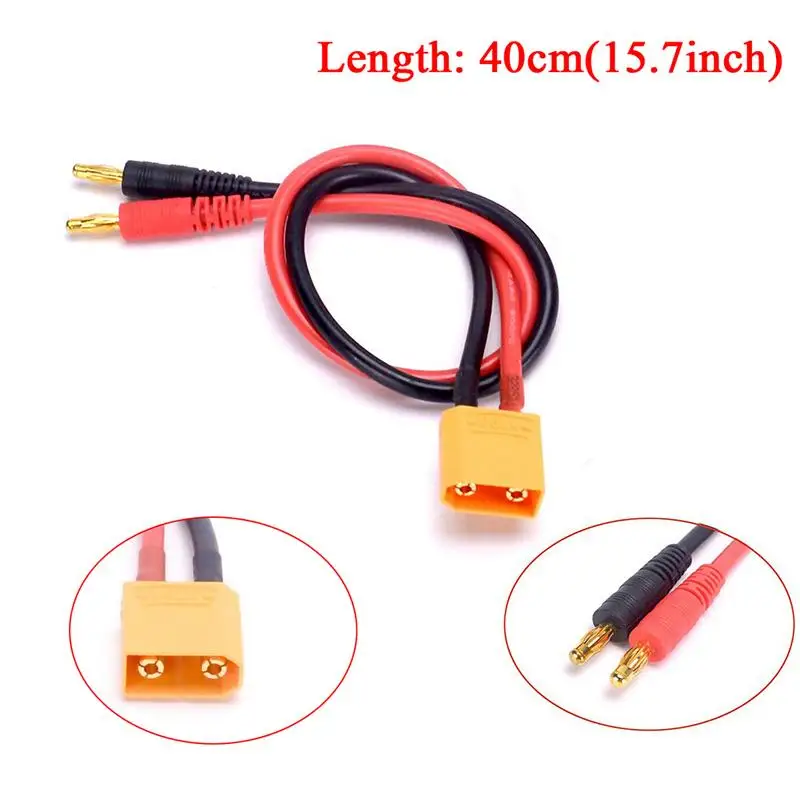 XT90 To 4mm Banana Plugs Battery Charge Cable Lipo Charger Lead 40cm 12AWG/14AWG for imax B6