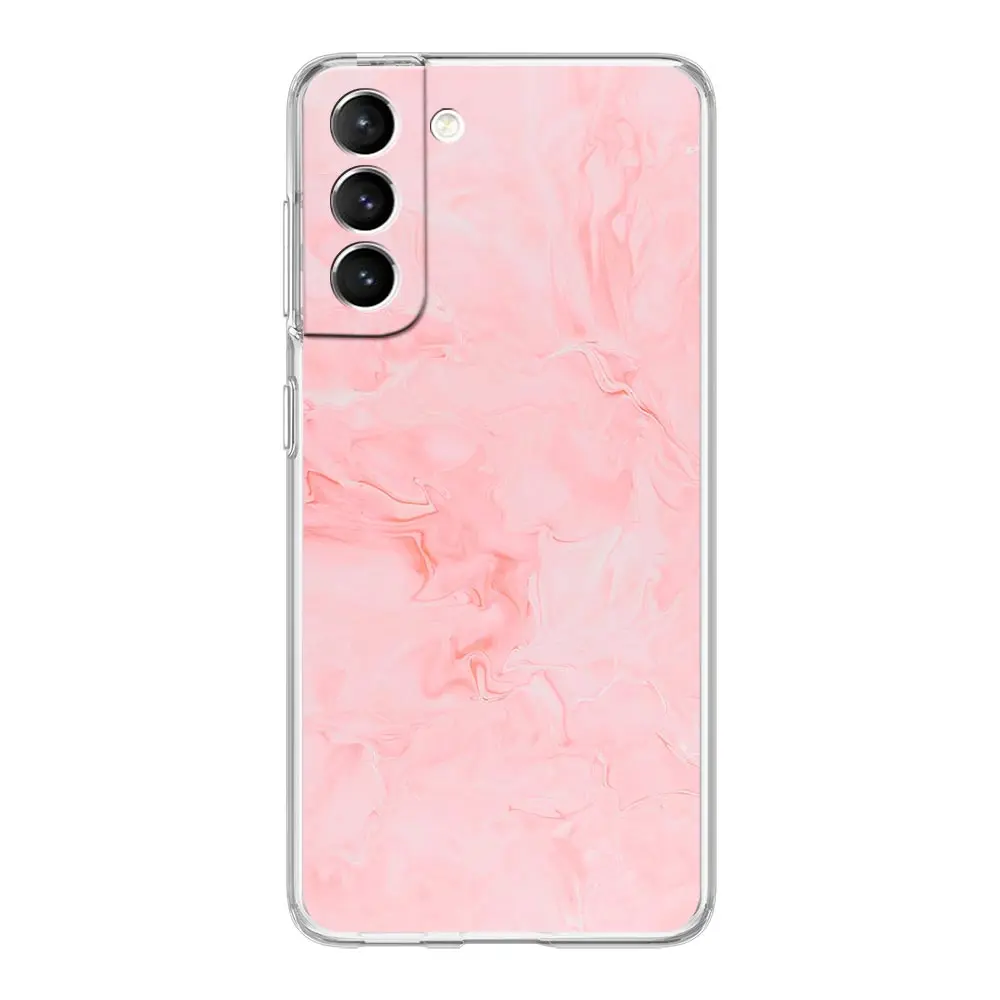 Rose Gold Pink Marble Clear Soft Phone Case Cover