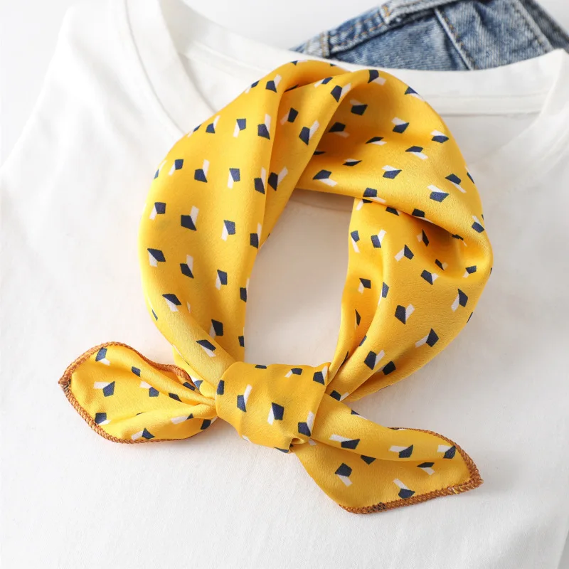 Women scarf  50*50cm Square Skinny Retro Head small size silk hair scarves NeckerChief office lady print shawls foulard 2