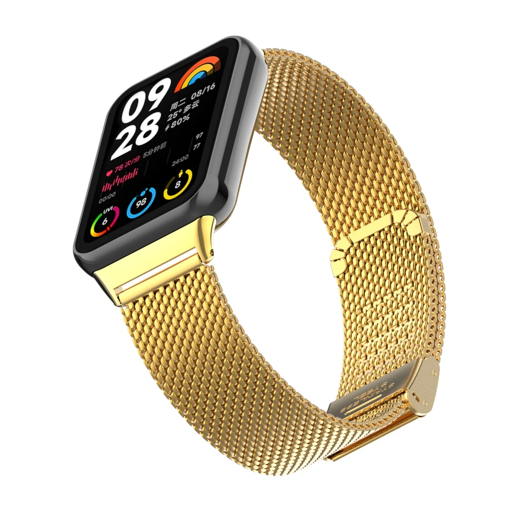Breathable Stainless Steel Mesh Strap with Adjustable Buckle