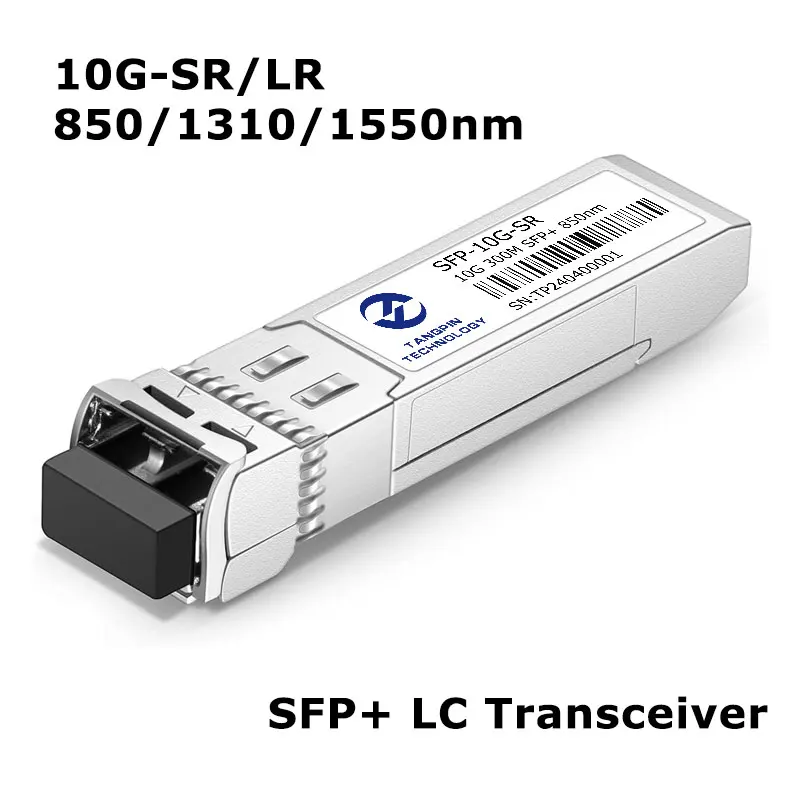 

10G SR/LR SFP+ LC Transceiver, 850/1310/1550nm Multimode SFP Module, 0.3-80km, for Cisco, Meraki, Ubiquiti, Fortinet, Mikrotik