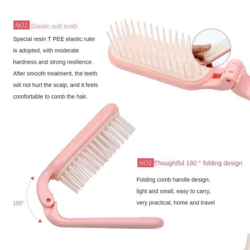 1pc Foldable Hair Comb Portable Detangling Hair Brush Anti Static Head Massager Travel Combs Hair Styling Accessories 5