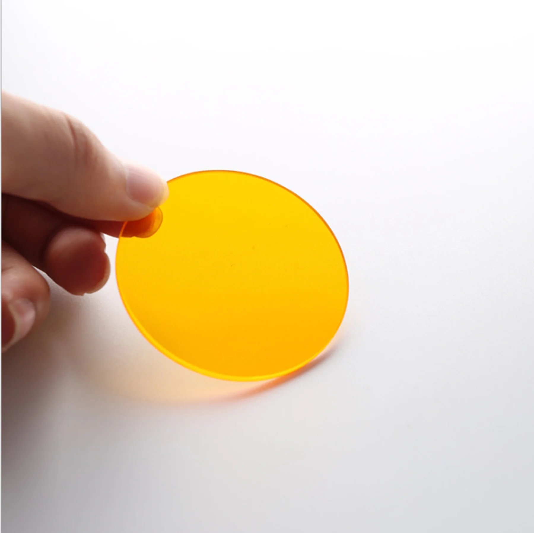 Round Piece Plate Orange Glass Size Diameter 42mm UV Cut 535nm Infrared Pass Filter CB535 GG550 For Flahlight