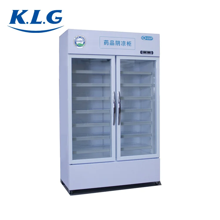 Medicine Double Doors Cool Display Cabinet Upright Cooler Freezer