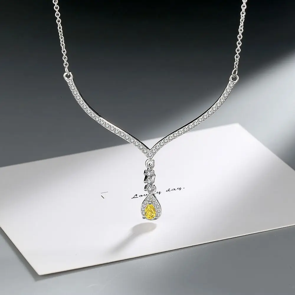 

Женское ожерелье из серебра 925 пробы с подвеской в виде слезы