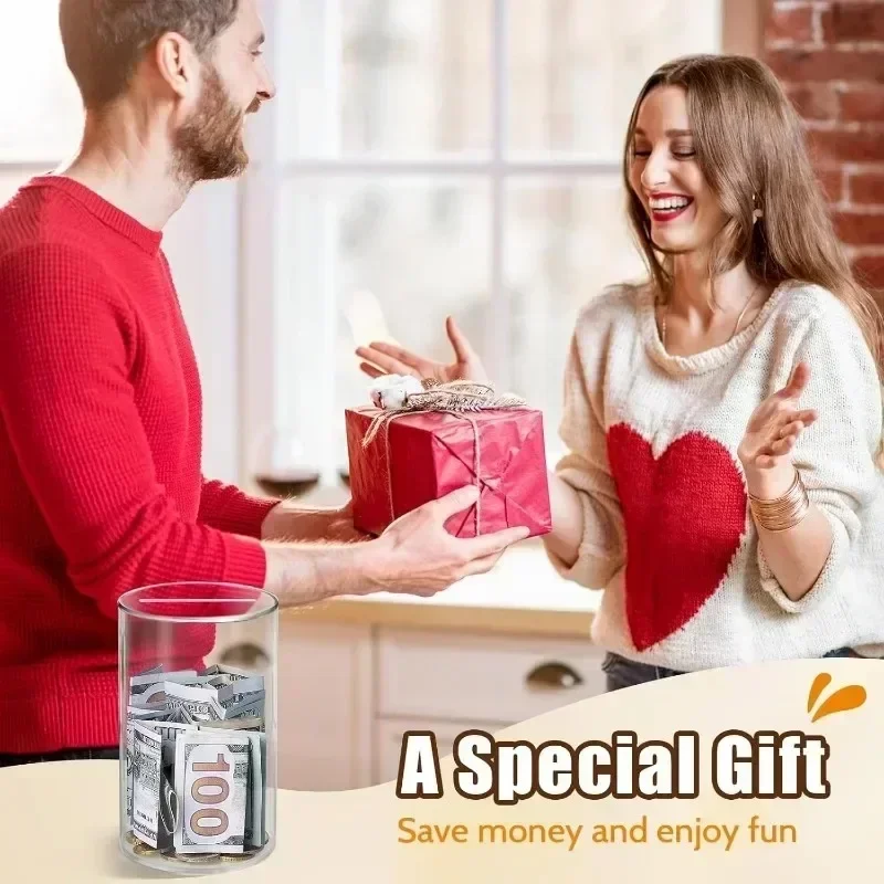 Piggy Bank for Adults Must Break to Open Acrylic Clear Piggy Bank Money Saving Box for Cash Saving Real Money Coin