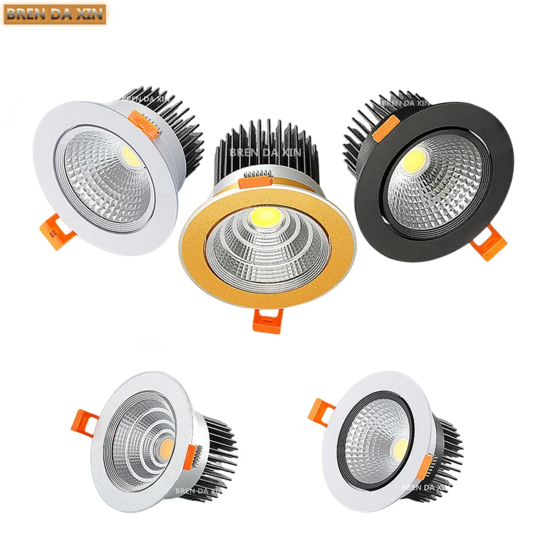 Led Downlight Recessed Ceiling Spotlight Recessed Dimmable LED downlight Angle Adjustable COB Ceiling Light Spot Light 7W9W12W15W18W Rotating AC85-260V Indoor Bulb