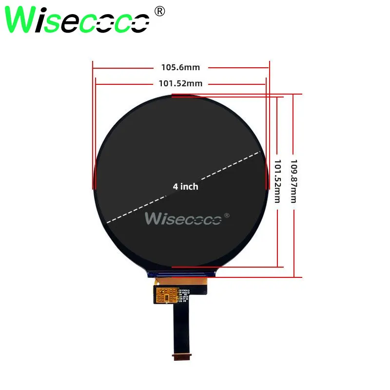 wisecoco polegada display redondo círculo circular ips tft lcd tela mipi placa de motorista
