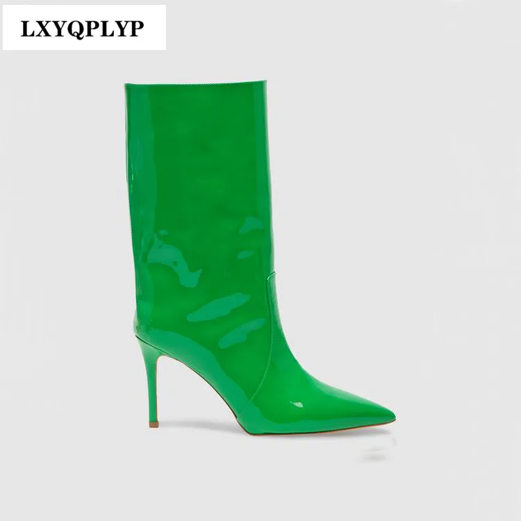 2022-pointed-toe-high-heels-new-european-and-american-fashion-stiletto-ankle-boots-women's-boots-spring-and-autumn-single-boots