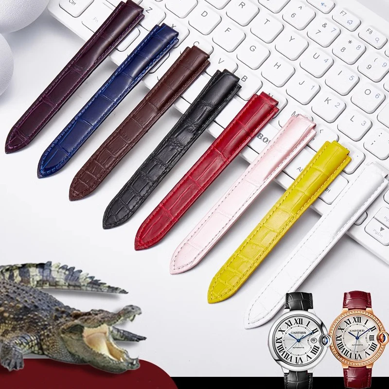 

FUYIJIA Nile Crocodile Skin Watchbands BALLON BLEU DE C-ARTIER Substitute Strap 14MM 16MM 18MM 20MM 22MM Genuine Alligator Belt