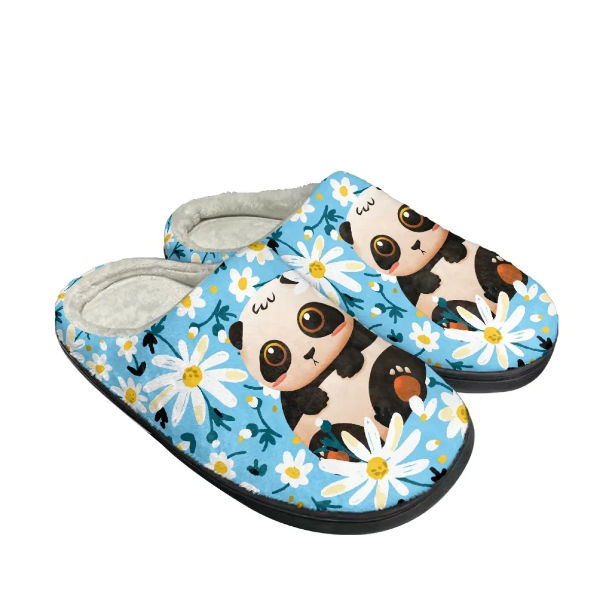 Autumn Winter Women's Cotton Slippers Panda Pattern Home Slippers Print On Demand Indoor Comfortable Men Footwear Zapatos Mujer
