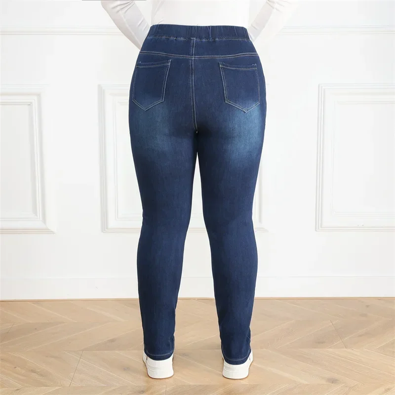 9XL Women Jeans Plus Size Ripped High Waist Slim Fit 5XL 6XL 7XL 8XL Girl Denim Trousers Oversized Female Stretched Pencil Pants 2