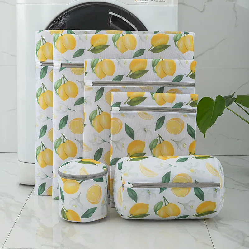 Bolsa de lavandería de malla con cremallera con estampado de piña, bolsa de  red de lavado de poliéster para ropa interior, bolsa para lavadora de