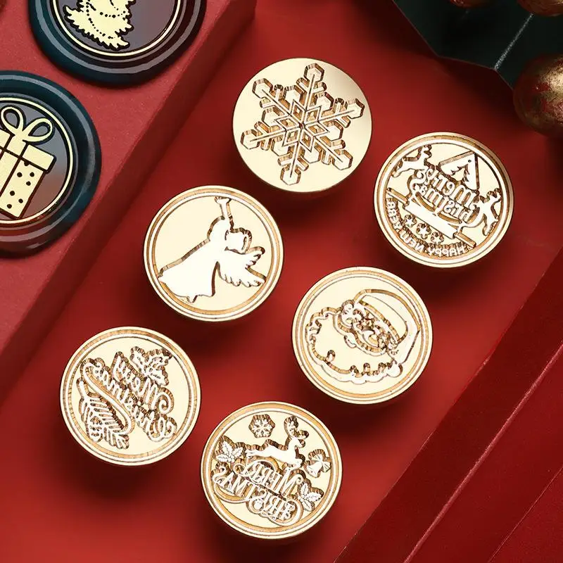 Description Picture 3 of itemChristmas Theme Sealing Wax Stamps Fire Lacquer Stamp Seal Head Sealing Fire Lacquer Copper Head Envelope Wedding Invitations