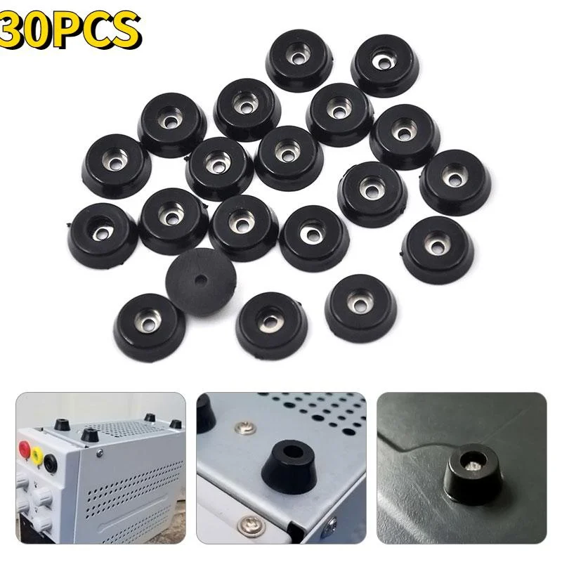 30pcs Speaker Cabinet Furniture Chair Table Box Conical Rubber Foot Pad Stainless Steel Stand Shock Absorber Skid Resistance