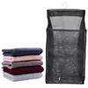 Mesh Laundry Hamper Foldable Hanging Clothes Storage Basket Portable Space Saving Storage Bag Clothes Organizer for Bathroom 1