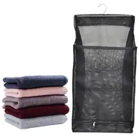 Mesh Laundry Hamper Foldable Hanging Clothes Storage Basket Portable Space Saving Storage Bag Clothes Organizer for Bathroom 1