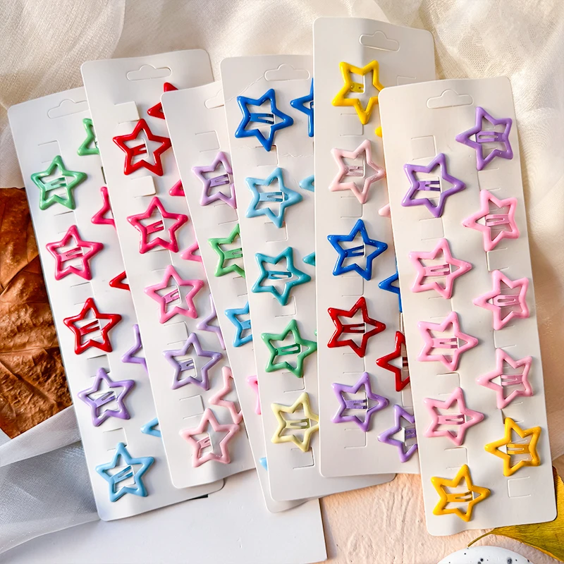 10Pcs/card Girls Cute Colorful Waterdrop Shape Hairpins Sweet Hair Clips Kids Barrettes Slid Clip Fashion Hair Accessories 2025