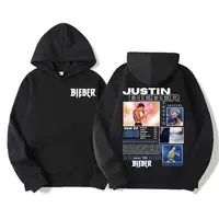 Rapper Justin Bieber Tour Graphic Hoodies Men's Clothing Hip Hop Punk Pop Music Sweatshirt Unisex Casual Fleece Oversized Hoodie 1