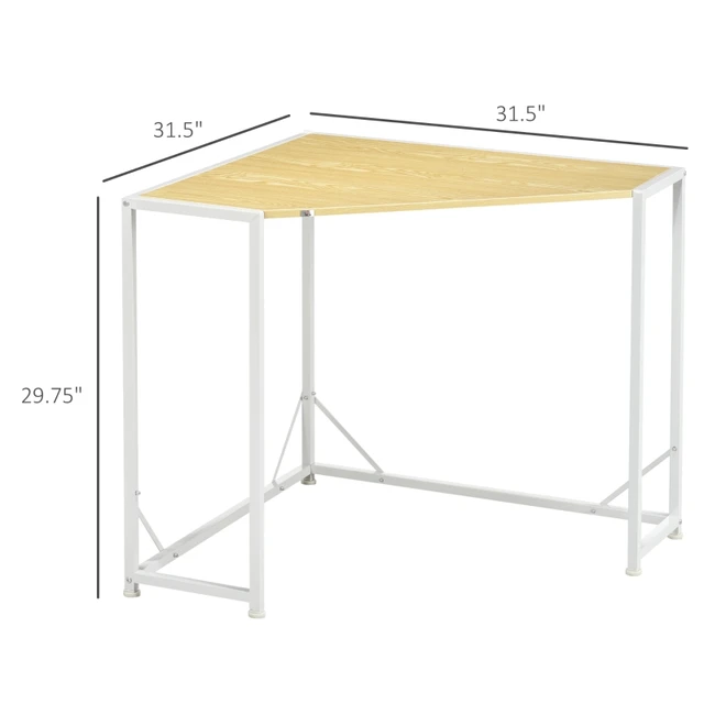 Corner Computer Desk. Writing Table with Steel Frame for Small