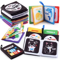Montessori Baby Cloth Books Soft Rustle Sound Baby Books Infant Early Learning Educational Toys for 0 -12 Months Toddler Gifts 1