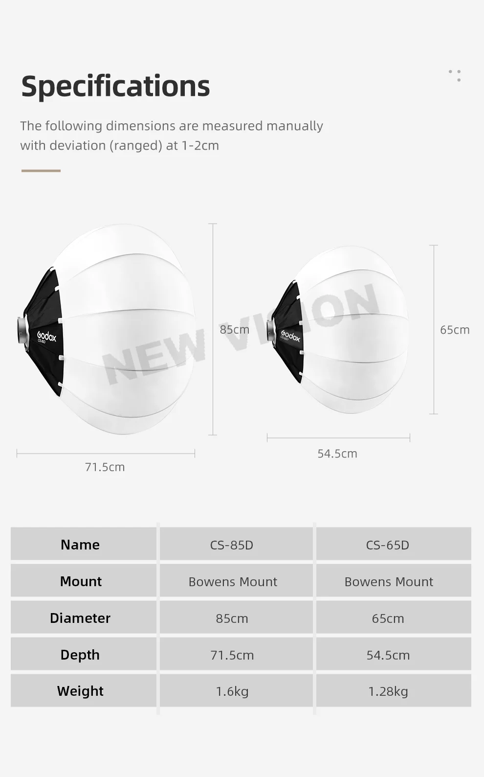 Portable Quick-Install Round Shape Lantern Softbox Light CS-50D 50cm CS-65D 65cm