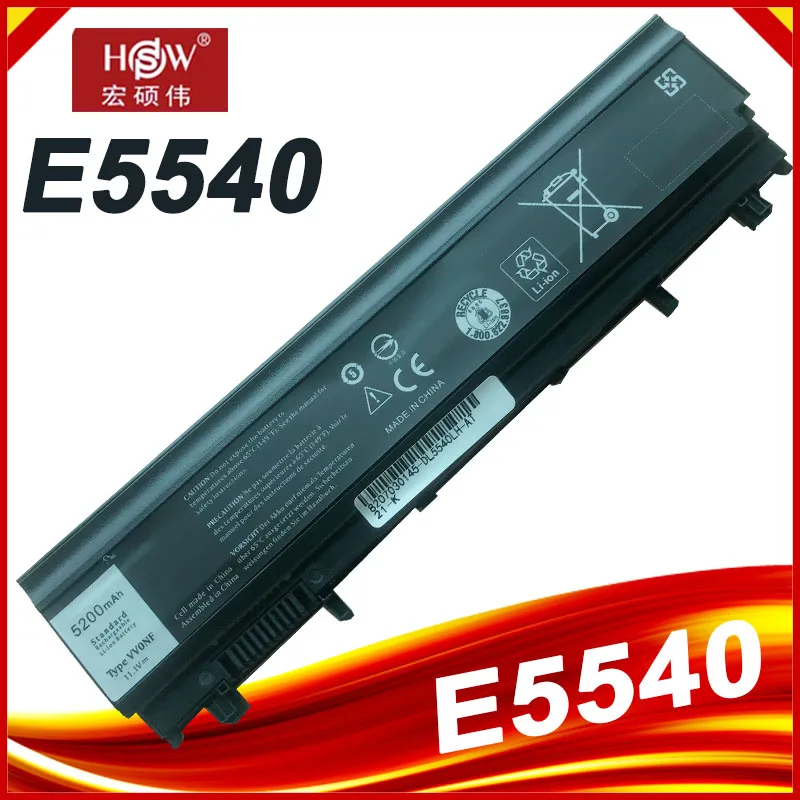 Bateria Nova do Portátil de Células Vv0nf para a Série Vjxmc N5yh9 0k8hc 7w6k0 Ft6d9 11.1v 5200mah de Dell Latitude E5440 E5540