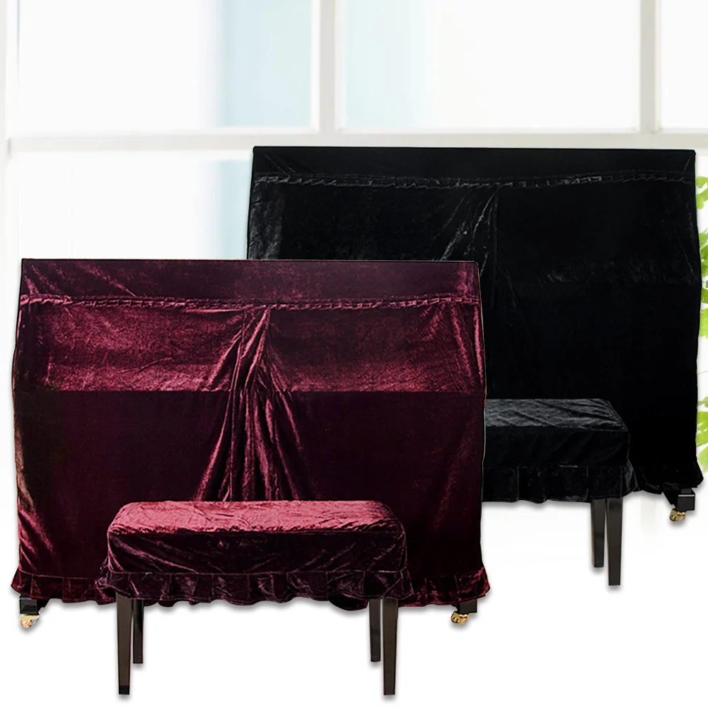 Durable Soft Velvet Decorated Piano Cover Macrame Hand Wash Practical Home With Cover Dust-Proof Protective Anti-scratch