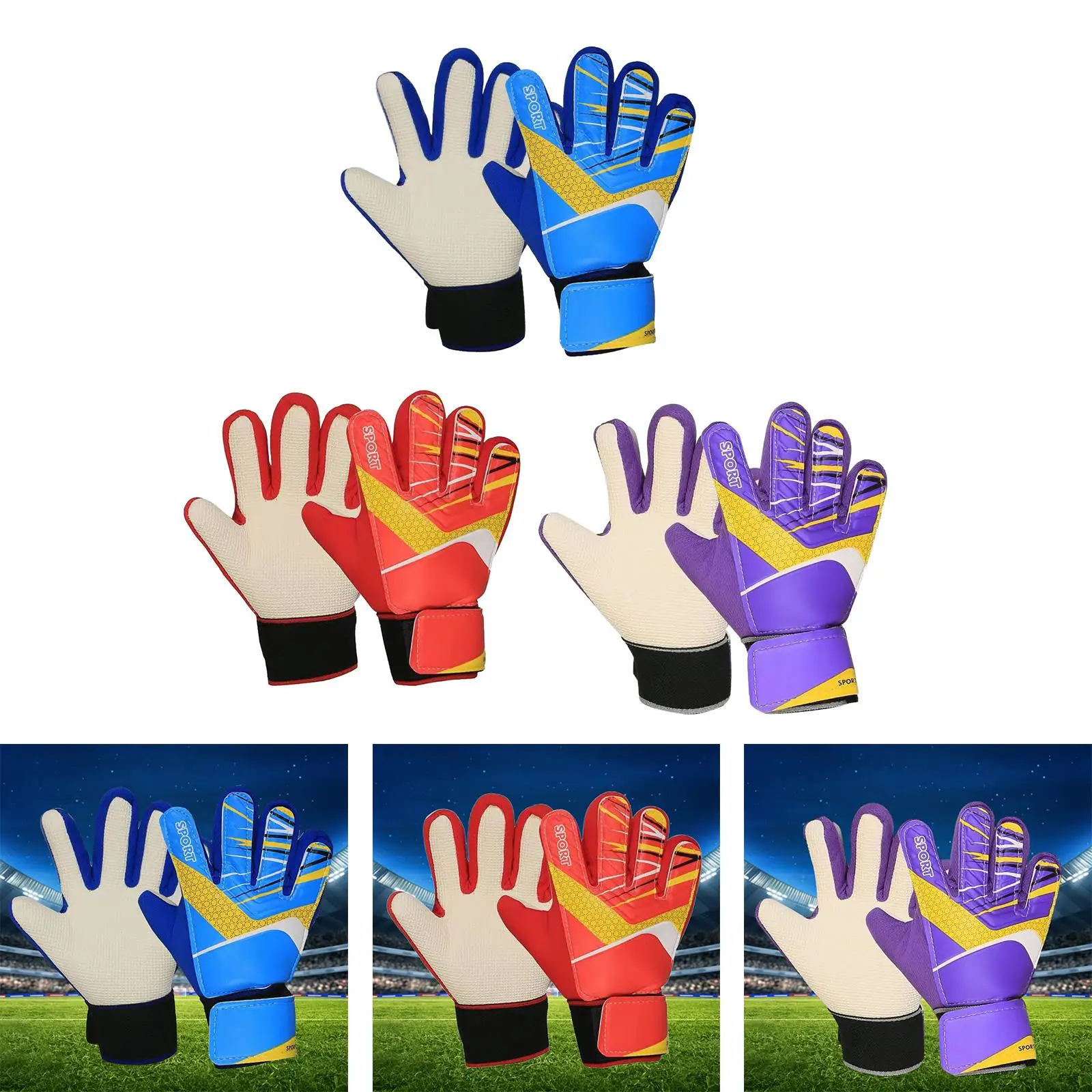 Adult Football Goalkeeper Gloves Sports Equipment Strong Grip Fashion Breathable Non Slip Finger Protection Goalie Gloves Mitts