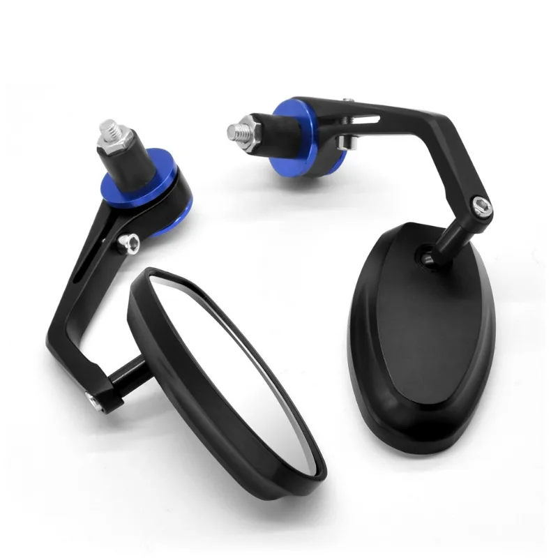 

1 Pair 22mm Universal Aluminum Handle Bar End Modified Side Replacement Electric Vehicle Mirror Motorcycle White Glass Rearview