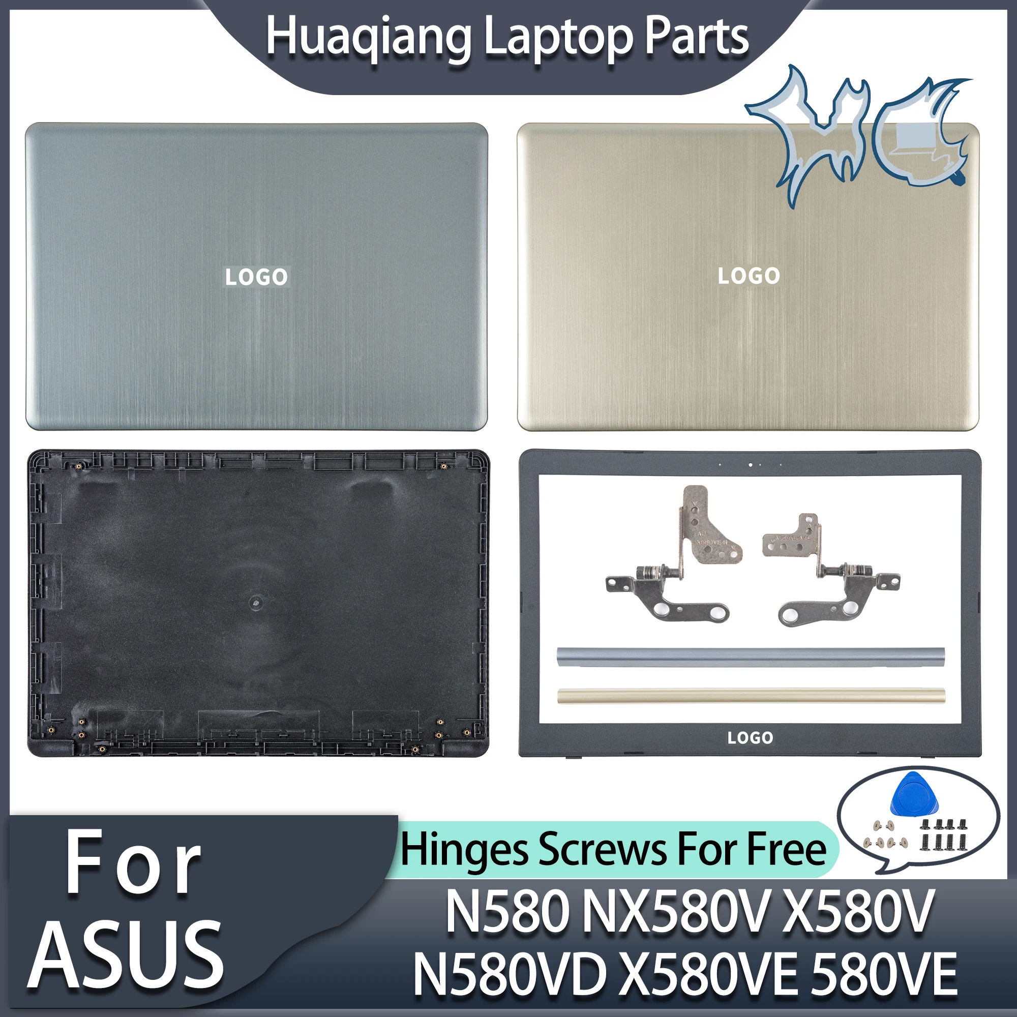 

Laptop Housing Case For Asus N580 N580G N580V X580V N580VD X580VE X580VD N580VE Metal LCD BACK Cover/Bezel Hinges Replacement