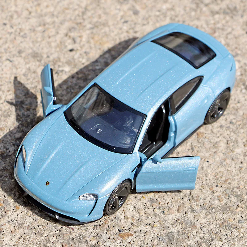 1/36 Porsche Taycan Toy Car Model For Children RMZ CiTY Diecast Super Sport Miniature Pull Back Collection Gift For Kid Boy 3