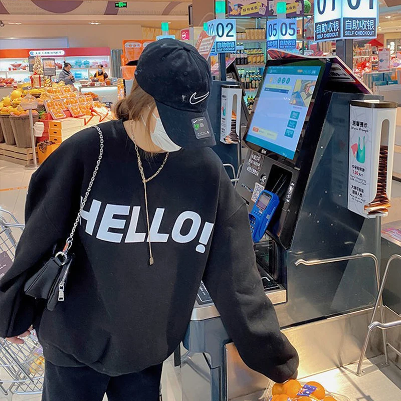 Woman Sweatshirts 2023 Casual Korean Grunge Street Sweatshirt Y2K Clothes Oversize Pullovers Loose Hoodies Womens Clothing