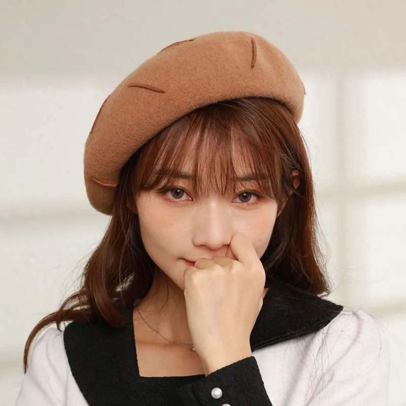 

New Women Winter Hat Wool Berets High-end Artist Hat Popular Lady Hat Fashion Octagonal Hat