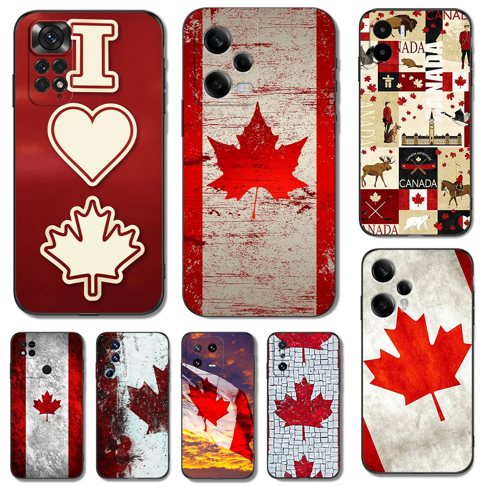 Custodia In Tpu Nero Per Xiaomi 13 Pro Lite Cover Per Telefono Canada Maple Leaf Flag