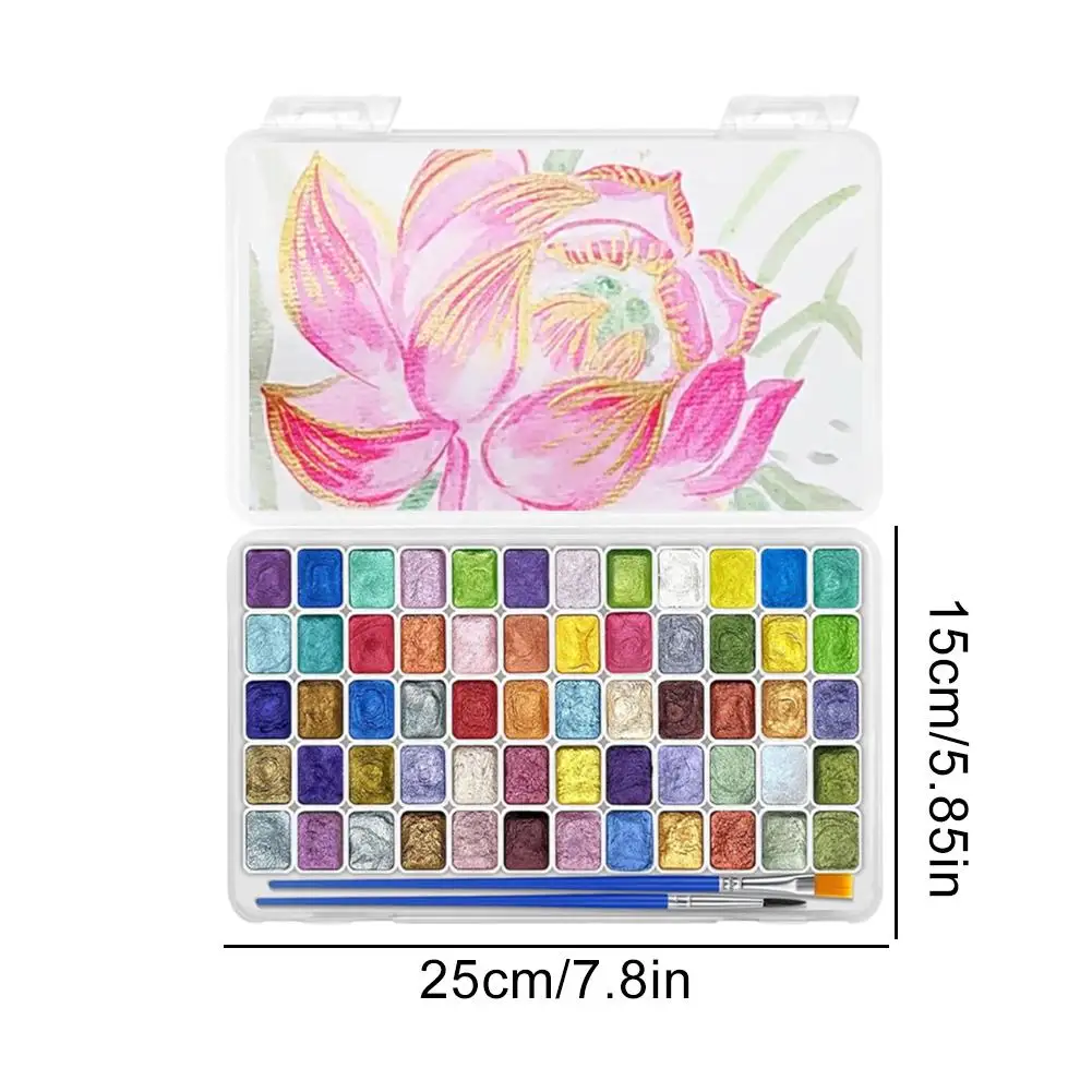20/60 Color Solid Watercolor Paint Set Glitter Pearlescent Watercolor Pigment for Drawing Art Metal Painting