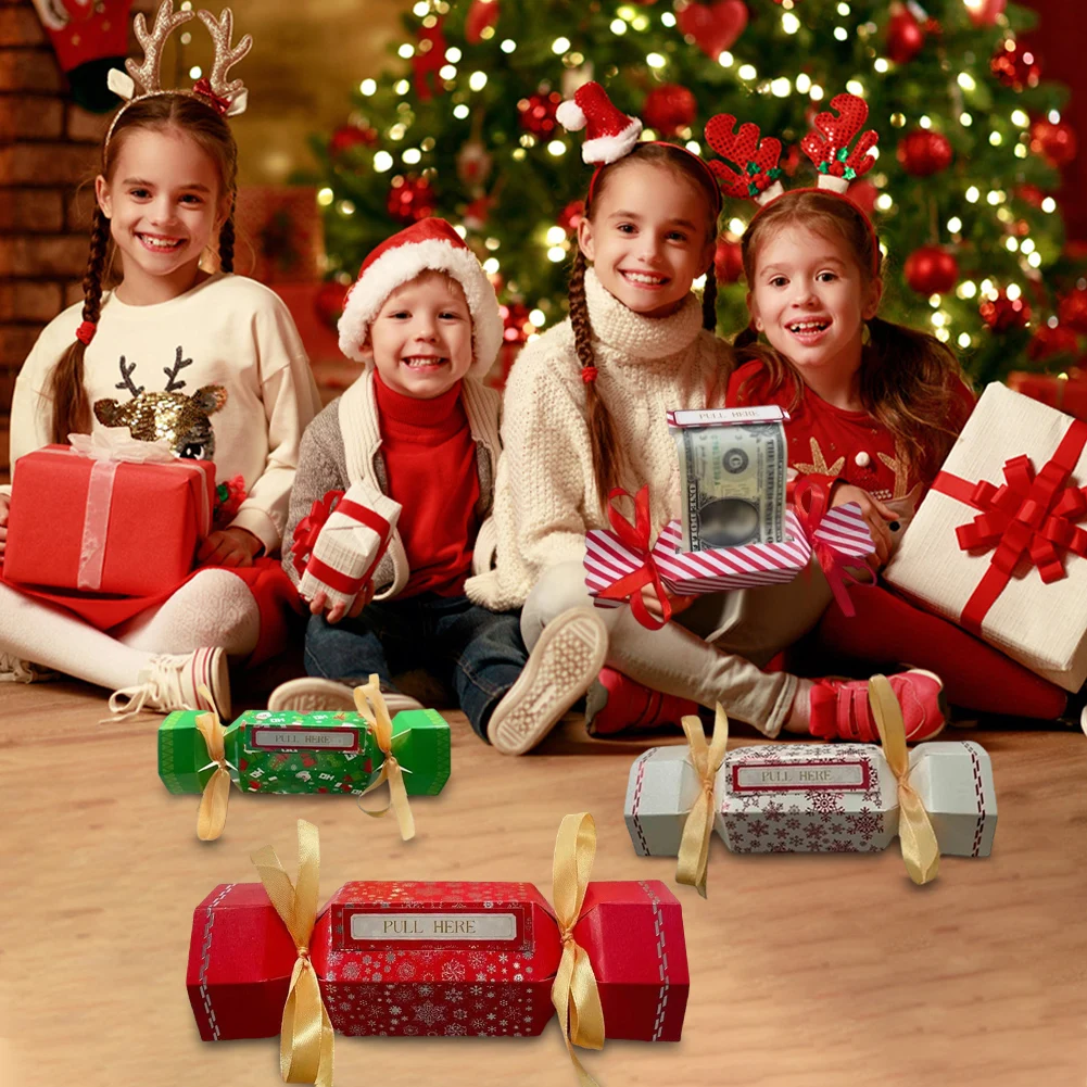 Christmas Surprise Money Pull Pouch DIY Party Gifts Money Box Money Pull Box Birthday Money Box for Cash Gift Pull