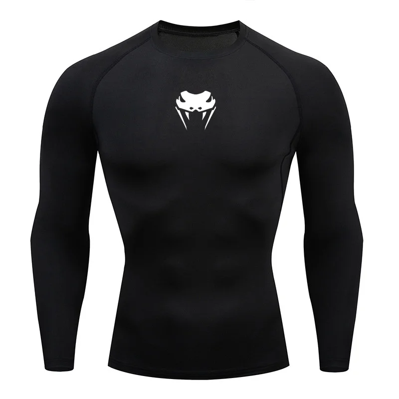 

Men O-Neck Compression Shirt Gym MMA Long or Short Sleeve T-shirt Men's Fitness Bodybuilding Clothes Rashguard Sports Top Tees