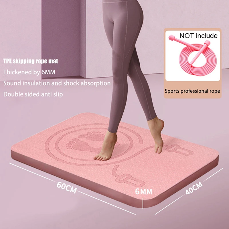 새로운 6MM 스키핑 로프 매트 소음 방지 줄넘기 매트 바닥 매트 운동 충격 흡..