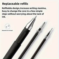 5/10/20 шт. быстросохнущие гелевые ручки, тонкий наконечник 0,5 мм, черные чернила — идеальный выбор для офиса и школы. Для школьного использования в офисе. — изображение 2