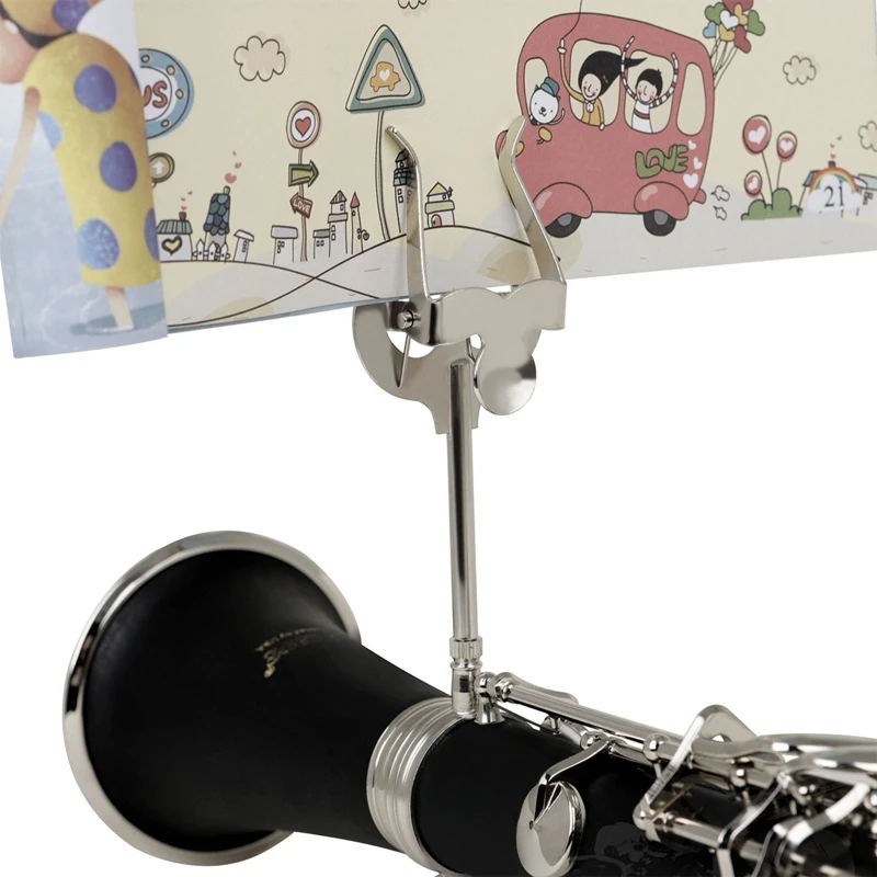 Metal Clarinet Lyre Music Sheet Clip Flip Folder for Clarinet Alto Tenor