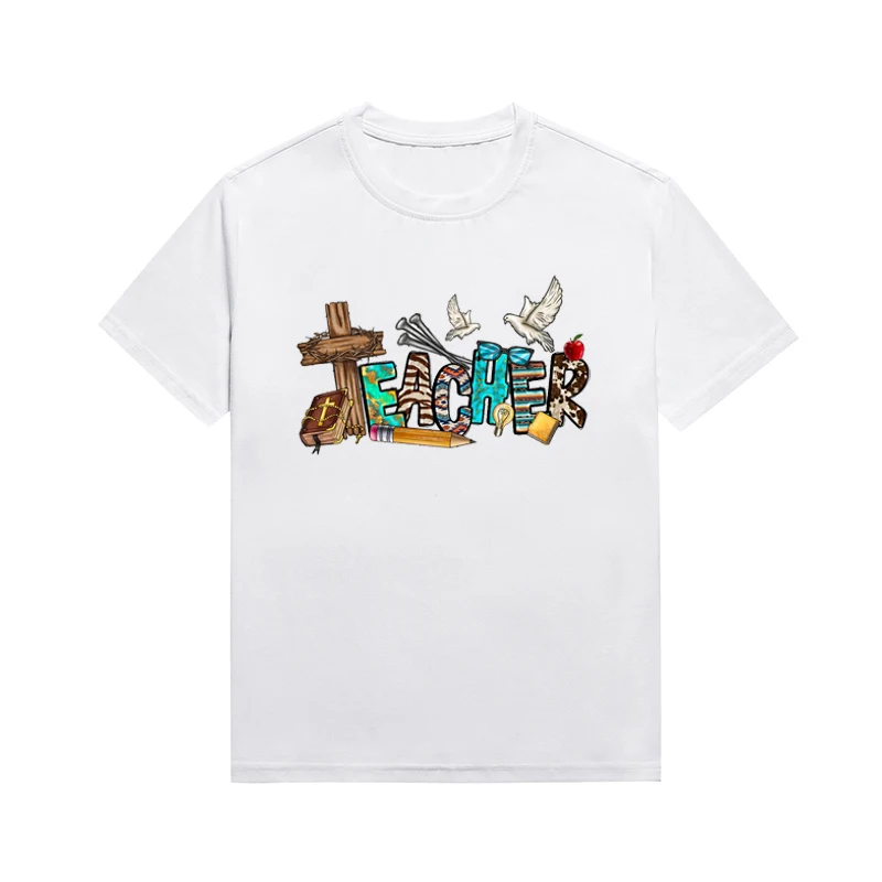 

Футболка Eacher со слоганом Кристиана, забавная женская летняя футболка с буквенным принтом, Повседневная футболка на заказ